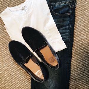 Navy Velvet Loafers